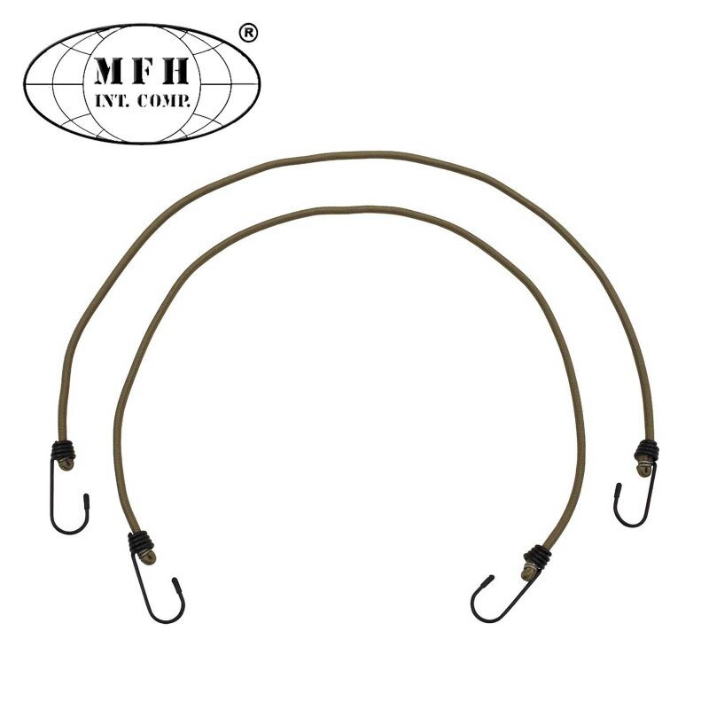 MFH Expander / Spannseil mit Haken 75 cm Coyote Tan 2-er Pack