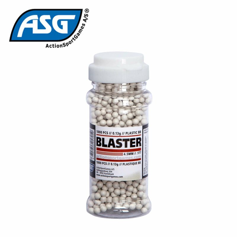 ASG Blaster Kunststoff BBs / Rundkugeln 0,13 g / 1000 Stück Kaliber 4,5 mm