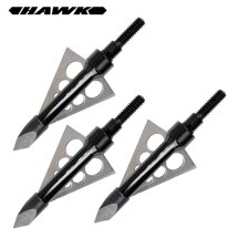 3 Jagdspitzen Hawk® Schwarz mit 3 schwarzen Klingen...