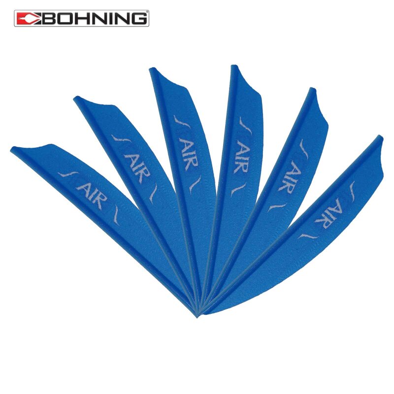 6-er Pack Bohning Plastikfedern Air Vanes 2" (ca. 5,08 cm) Blau Seidenmatt