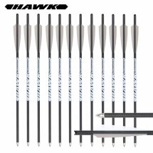 12-er Pack Hawk Silverpoint Armbrustbolzen 3K Carbon weiß/grau 18 Zoll