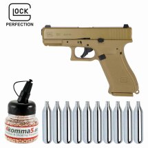 SET Umarex Glock 19X Co2-Pistole Coyote 18 Schuss Blowback Kaliber 4,5 mm Stahl BB (P18)