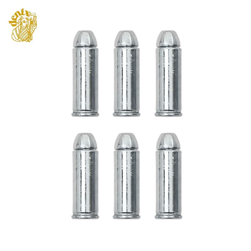 6-er Set Denix Dekopatronen Silbern für .45 Colt Revolver