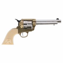 Denix Dekomodell 45er Colt Peacemaker 5,5" Lauf - Messingfarben - Weiße Griffschalen