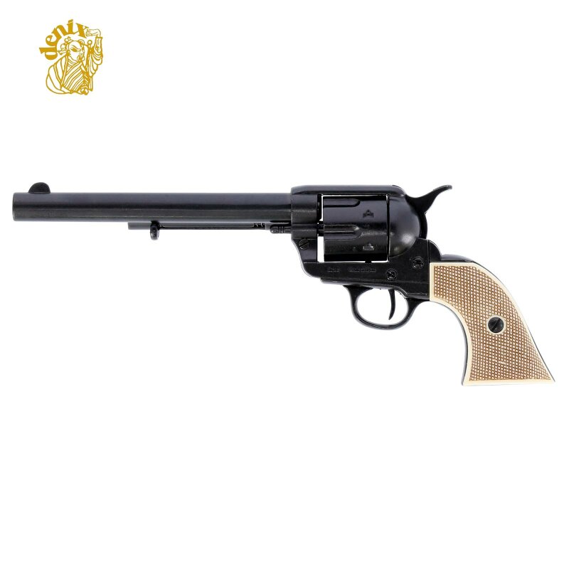 Denix Dekomodell 45er Colt Peacemaker 7,5" Schwarz - Helle Griffschalen