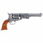 Denix Dekomodell Colt Dragoon Army Revolver 1848 Silbern - Braune Griffschalen