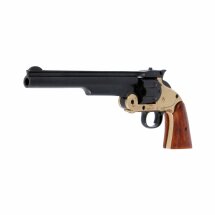 Denix Dekomodell Smith & Wesson Army Revolver Schwarz / Messing - braune Griffschalen
