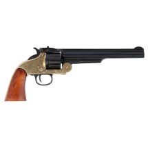 Denix Dekomodell Smith & Wesson Army Revolver Schwarz / Messing - braune Griffschalen