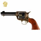 Denix Dekomodell 45er Colt Peacemaker 4,75" Lauf Schwarz / Messing - Holzgriffschalen