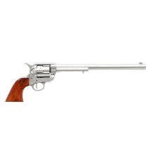 Denix Dekomodell 45er Colt Peacemaker 12" Lauf Vernickelt - Braune Griffschalen