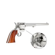 Denix Dekomodell 45er Colt Peacemaker 12" Lauf Vernickelt - Braune Griffschalen