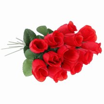 12 Kunstblumen Motiv Heckenrose Rot 23 cm für...