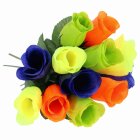 12 Kunstblumen Motiv Heckenrose 16 cm Neonfarben für Schießbude