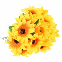 12 Kunstblumen Motiv Sonnenblume 30 cm für...