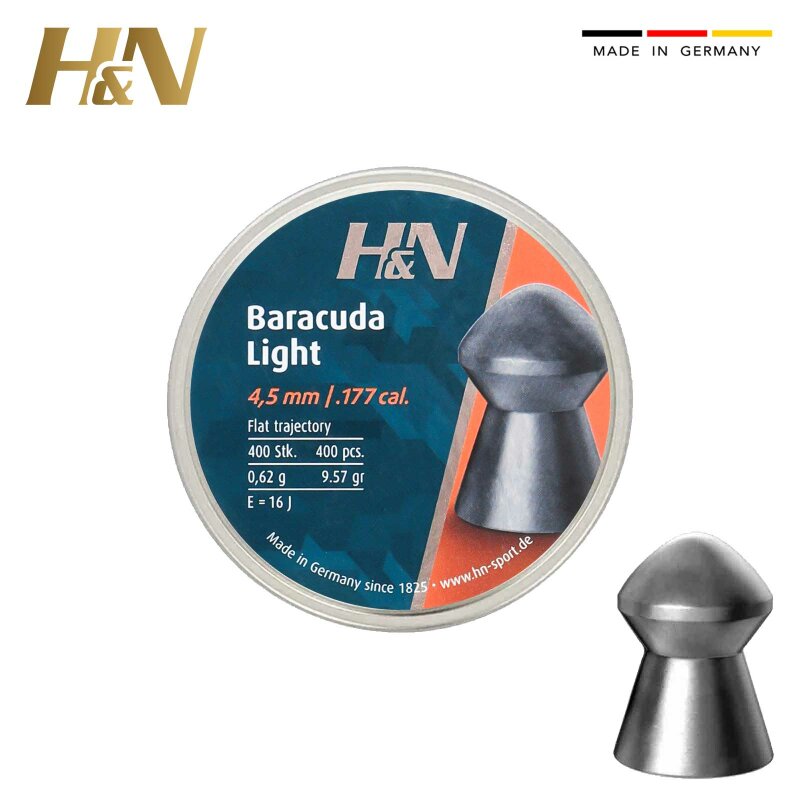 H&N Diabolo Baracuda Light glatt 4.5 mm Luftgewehrkugeln