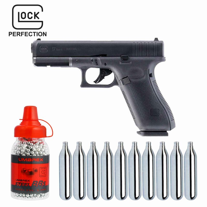 SET Glock 17 Gen5 Co2-Pistole Kaliber 4,5 mm Stahl BB Blowback (P18)