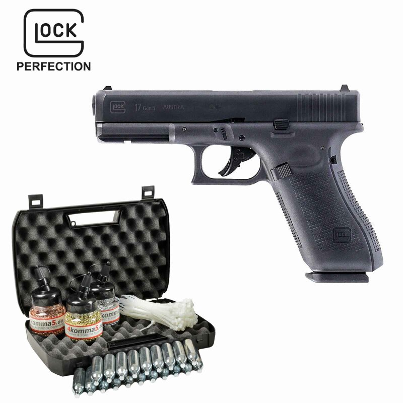 Kofferset Glock 17 Gen5 Co2-Pistole Kaliber 4,5 mm Stahl BB Blowback (P18)