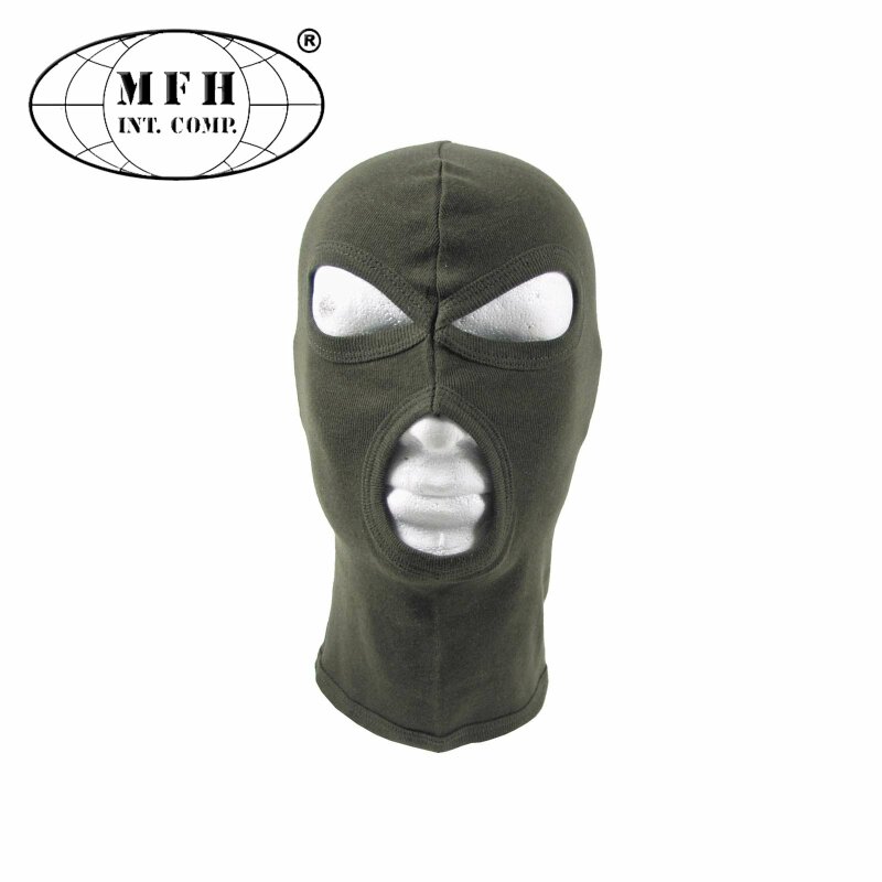 MFH Balaclava / Sturmhaube 3-Loch dünn Oliv