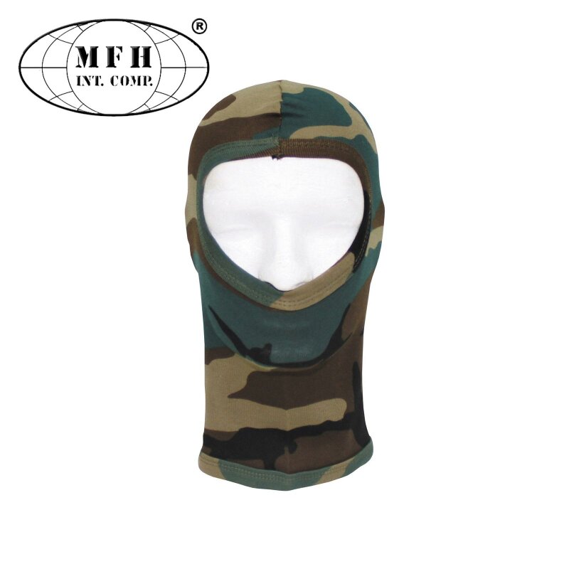 MFH Balaclava / Sturmhaube 1-Loch dünn Baumwolle Woodland