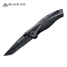 Black Ice One Schwarz Einhandmesser (P18)