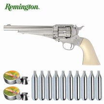 SET Remington Co2-Revolver 1875 Vollmetall Nickel /...