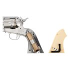 SET Remington Co2-Revolver 1875 Vollmetall Nickel / Elfenbein-Optik 4,5 mm Diabolo /Stahl BB (P18)