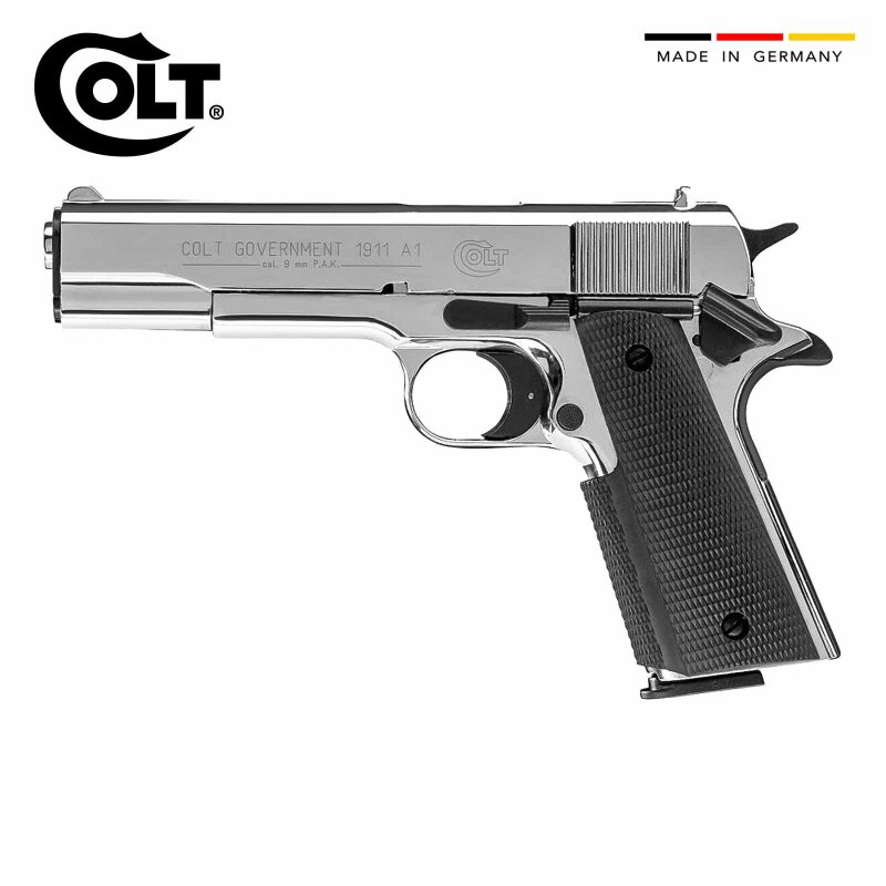 Colt Government 1911 A1 Schreckschuss Pistole Polished Chrome 9 mm P.A.K. (P18)