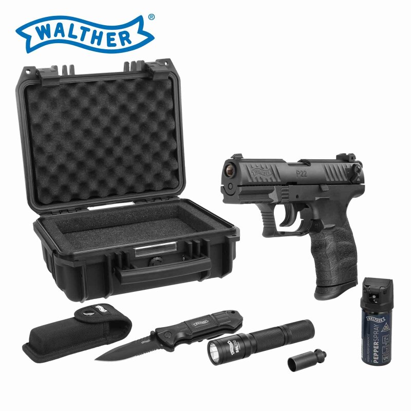 Walther P22Q R2D-Kit - Schreckschuss Pistole Schwarz 9 mm P.A.K. (P18) + Zubehör