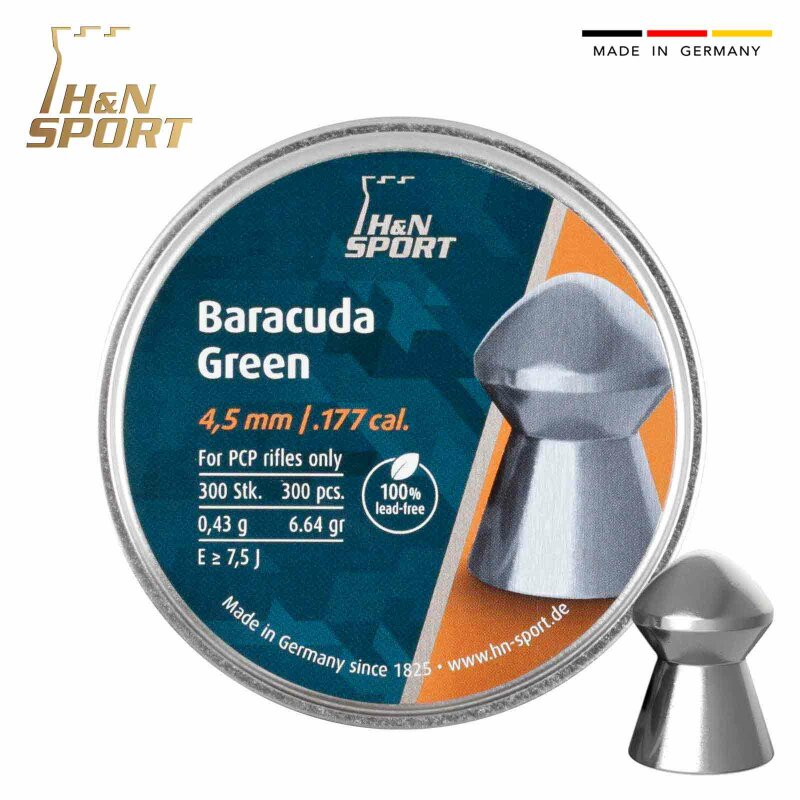 H&N Baracuda Green 4,5 mm 0,42 Gramm Zinnlegierung