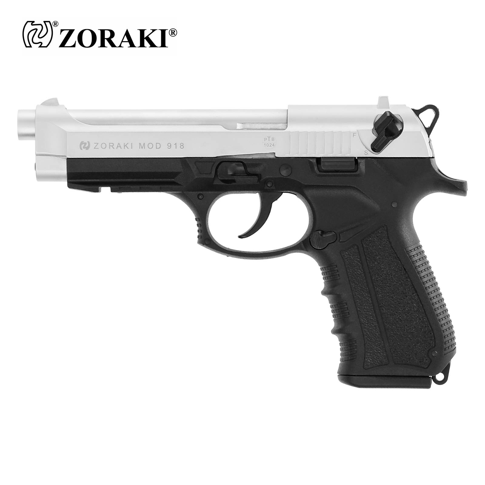 ❀ソバン様❀ Zoraki 918 Schreckschuss Pistole Matt Chrom 9 mm P.A.K. (P18)