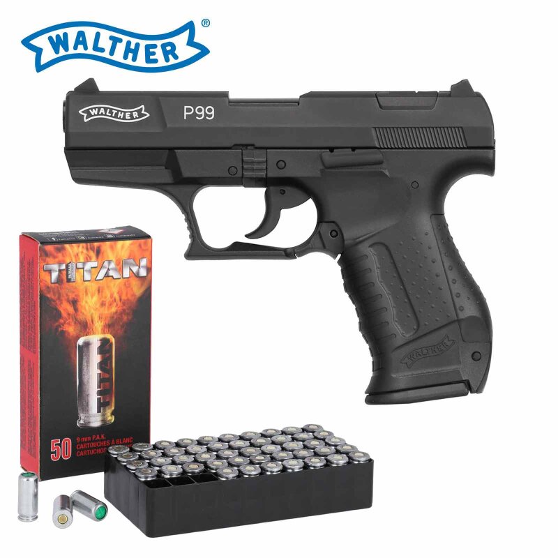 Walther P99 Schreckschuss Pistole 9 mm P.A.K. schwarz inkl. Pyro