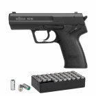 SET Röhm RG 96 Schreckschuss Pistole brüniert 9 mm P.A.K. (P18) + 50 Platzpatronen 9 mm P.A.K.