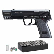 SET Röhm RG 96 Schreckschuss Pistole Match 9 mm P.A.K. (P18) + 50 Platzpatronen 9 mm P.A.K.