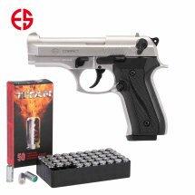 SET Ekol Firat Compact Schreckschuss Pistole vernickelt 9...