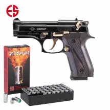 SET Ekol Firat Compact Schreckschuss Pistole Schwarz-Gold...