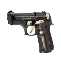 SET Ekol Firat Compact Schreckschuss Pistole Schwarz-Gold 9 mm P.A.K. (P18) + 50 Platzpatronen 9 mm P.A.K.