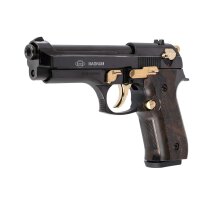 SET Ekol Firat Magnum Schreckschuss Pistole Schwarz-Gold 9 mm P.A.K. (P18) + 50 Platzpatronen 9 mm P.A.K.