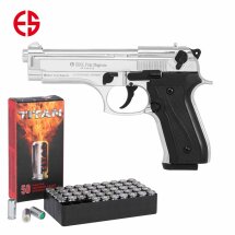 SET Ekol Firat Magnum Schreckschuss Pistole Chrom 9 mm...
