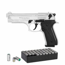 SET Ekol Firat Magnum Schreckschuss Pistole Chrom 9 mm...
