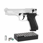 SET Ekol Firat Magnum Schreckschuss Pistole Chrom 9 mm P.A.K. (P18) + 50 Platzpatronen 9 mm P.A.K.
