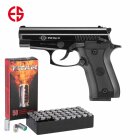 SET Ekol Firat P29 Rev. II Schreckschuss Pistole brüniert 9 mm P.A.K. (P18) + 50 Platzpatronen 9 mm P.A.K.