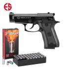 SET Ekol Firat Special 99 Rev. II Schreckschuss Pistole brüniert 9 mm P.A.K. (P18) + 50 Platzpatronen 9 mm P.A.K.