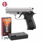 SET Ekol Firat P29 Rev. II Schreckschuss Pistole vernickelt 9 mm P.A.K. (P18) + 50 Platzpatronen 9 mm P.A.K.
