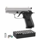 SET Ekol Firat P29 Rev. II Schreckschuss Pistole vernickelt 9 mm P.A.K. (P18) + 50 Platzpatronen 9 mm P.A.K.