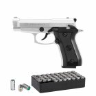 SET Ekol Firat Special 99 Rev. II Schreckschuss Pistole vernickelt 9 mm P.A.K. (P18) + 50 Platzpatronen 9 mm P.A.K.