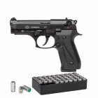 SET Ekol Firat Compact Schreckschuss Pistole brüniert 9 mm P.A.K. (P18) + 50 Platzpatronen 9 mm P.A.K.