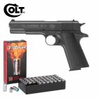 SET Colt Government 1911 A1 Schreckschuss Pistole Schwarz 9 mm P.A.K. (P18) + 50 Platzpatronen 9 mm P.A.K.