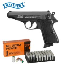 SET Walther PP Schreckschuss Pistole Schwarz 9 mm P.A.K....