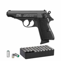 SET Walther PP Schreckschuss Pistole Schwarz 9 mm P.A.K....