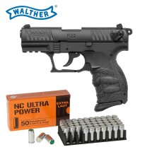 SET Walther P22Q Schreckschuss Pistole Schwarz 9 mm...